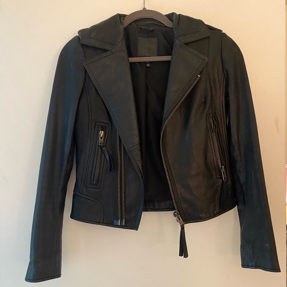 Joie Lamb Leather Jacket with silk lining moto jacket